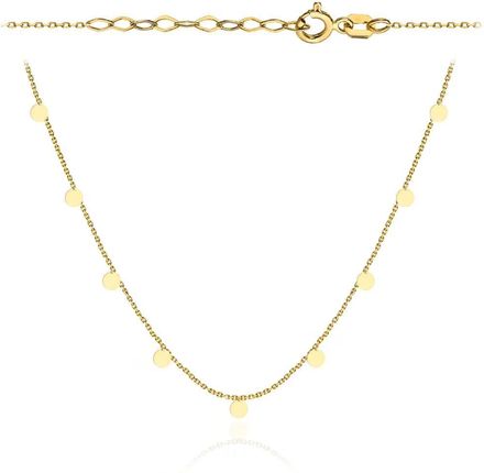 Biżuteria Gabor Złoty Naszyjnik Z Wiszącymi Kółeczkami 39+3Cm 585