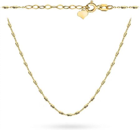 Biżuteria Gabor Złoty Naszyjnik Choker Kulki Diamentowane 36+4Cm 585