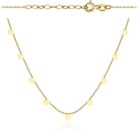 Biżuteria Gabor Złoty Naszyjnik Celebrytka Z Kółeczkami 42+3Cm 585