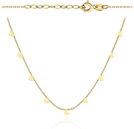 Biżuteria Gabor Złoty Naszyjnik Choker Z Sercami 39+3Cm 585