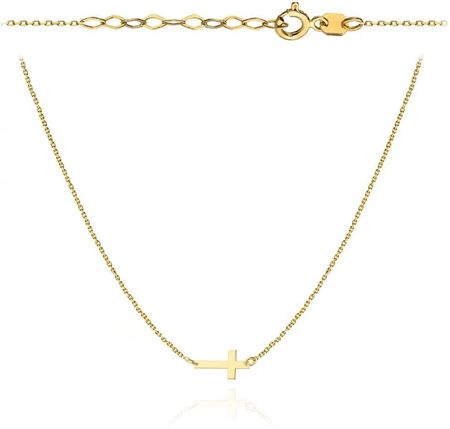 Biżuteria Gabor Złoty Naszyjnik Krzyżyk W Poprzek 42+3Cm 585