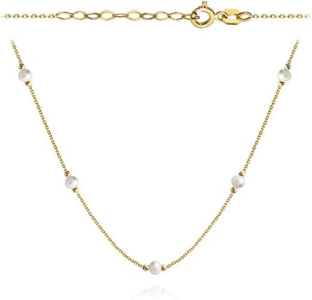 Biżuteria Gabor Złoty Naszyjnik Perły I Kulki 42+3Cm 585