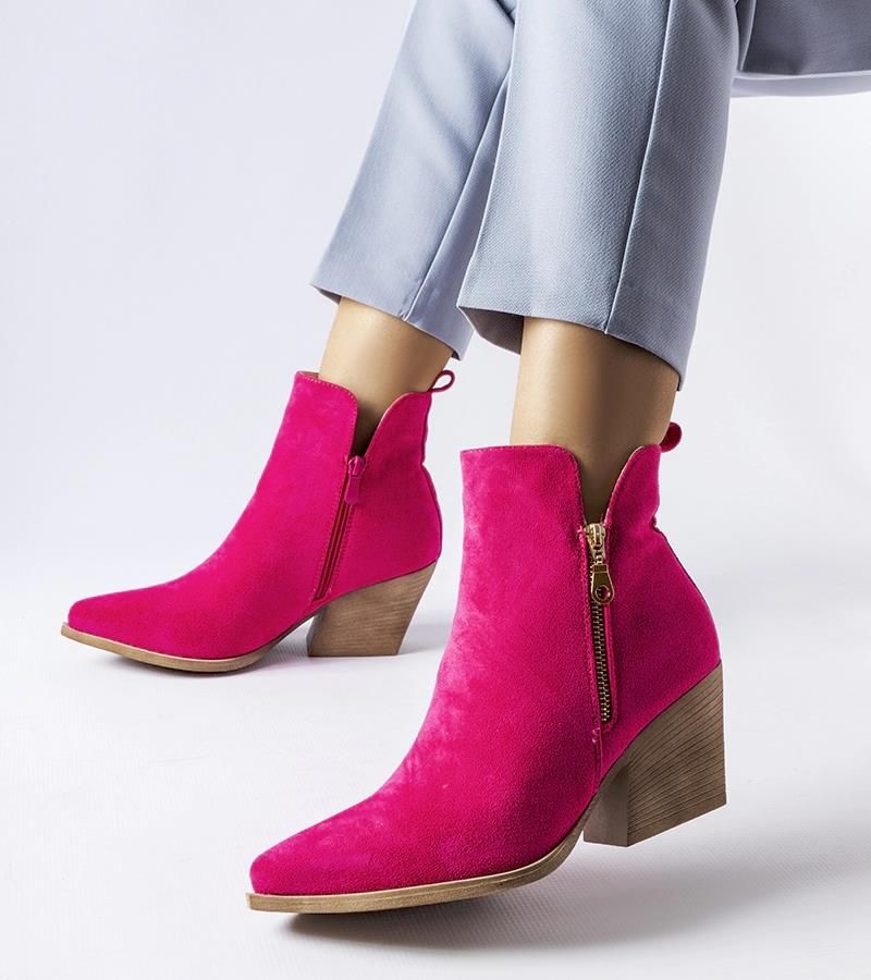 【kobenoki】です Różowe kowbojki zdobione suwakiem 25386 36 - Ceny i opinie