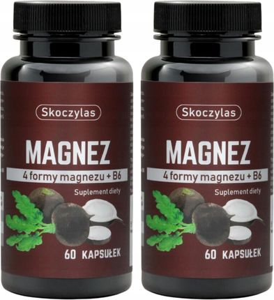 Skoczylas Magnez 4 Formy Czarna Rzepa + Witamina B6 2x60kaps