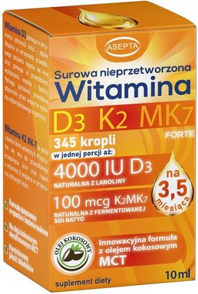 Asepta Witamina D3 + K2 Mk7 Forte 10ml