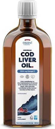 Osavi Norwegian Cod Liver Oil 1000Mg Omega 3 250ml