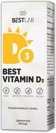 Best Lab Best Vitamin D3 Witamina D Cholekalcyferol Z Lanoliny W Kroplach 30ml