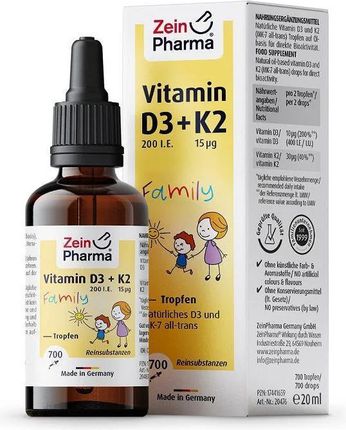 Zein Pharma Vitamin D3 + K2 Family Drops 20ml