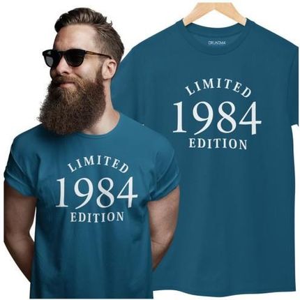 Koszulka na 40 lat urodziny czterdzieste urodziny z napisem 1984 Limited Edition w kolorze petrol blue
