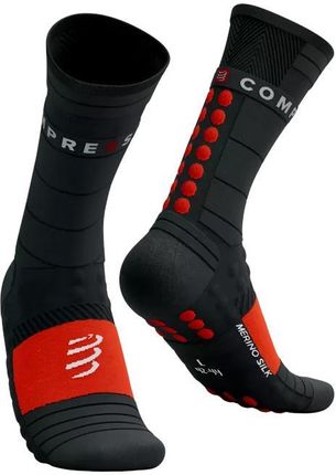 Compressport Skarpetki Biegowe Zimowe Proracing Socks Winter Black/High Risk Red