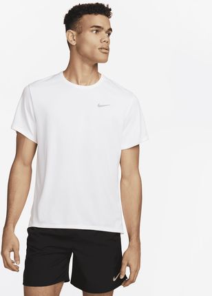 Męska Koszulka Z Krótkim Rękawem Do Biegania Nike Dri-Fit Uv Miler - Biel