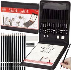 Zdjęcie Creative Artist Zestaw Ołówków Do Szkicowania W Etui Blok Szkicownik 17 Elementów Rysowania - Stalowa Wola