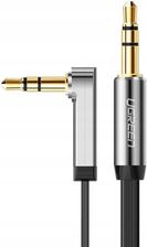 Zdjęcie Ugreen płaski kątowy kabel przewód audio Aux 3,5 mm mini jack 0,5 m czarny - Grybów