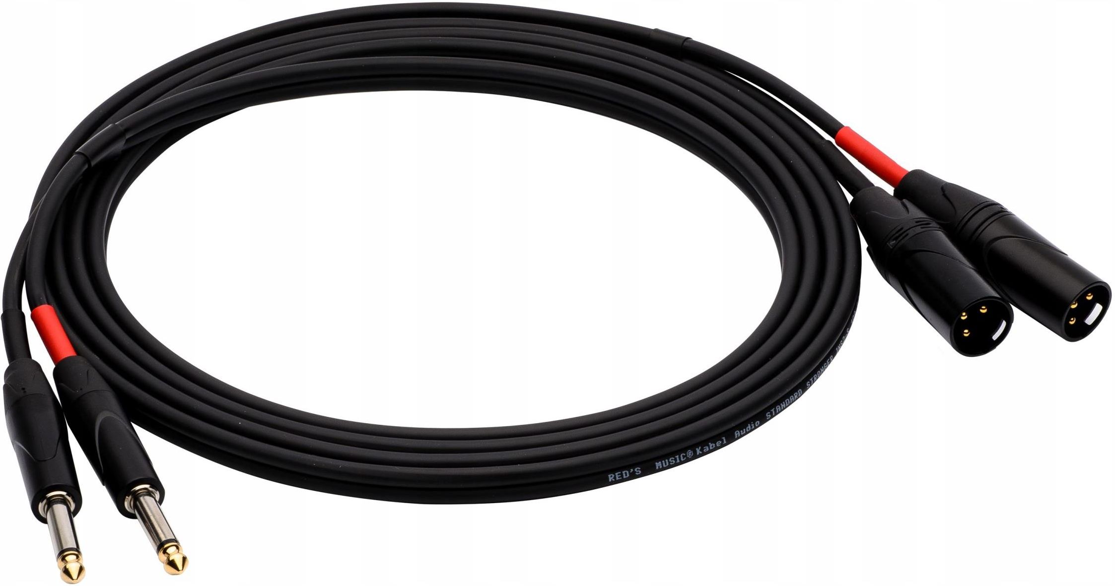 Kabel Audio Red's 2x Jack mono 6.3 2x Xlr M 1m - Ceny i