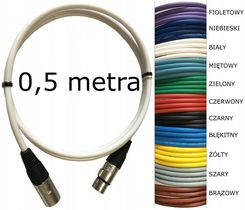 Przewód mikrofonowy Biały 0.5m Xlr złącza Proel