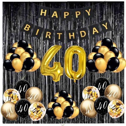 Zestaw Urodzinowy Happy Birthday Ozdoby Na Imprezę Dekoracje Na 40 Urodziny