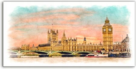 Coloray Panel Szkło Hartowane Londyn Big Ben Most 100x50