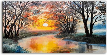 Coloray Szkło Hartowane Panel Wschód Słońca Jezioro 100x50