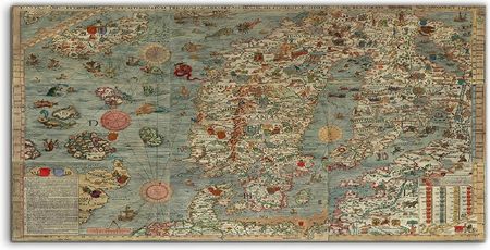 Coloray Hartowane Szkło Lacobel Mapa Europa Vintage 100x50