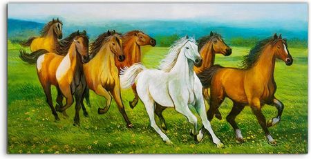 Coloray Panel Szkło Hartowane Biegnące Konie Sztuka 100x50