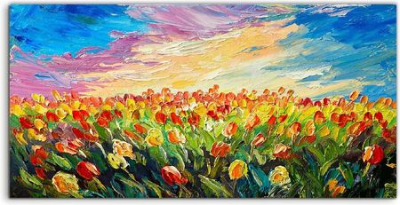 Coloray Szkło Hartowane Do Kuchni Tulipany Kwiaty 100x50
