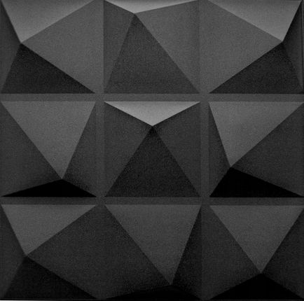 Eurodeco Panele Ścienne Samoprzylepne Piramida Czarna 3D