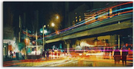 Coloray Hartowane Panel Nad Blat Miasto Noc Ulice 100x50