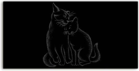Coloray Hartowane Szkło Lacobel Kot Miłość Tatuaż 100x50