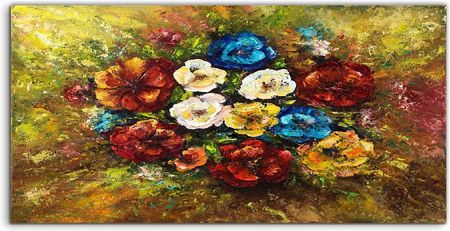Coloray Panel Szkło Hartowane Kwiaty Bukiet Rośliny 100x50