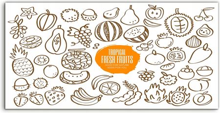 Coloray Szkło Hartowane Panel Kuchnia Tropiki Owoce 100x50