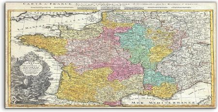 Coloray Lacobel Panel Kuchnia Mapa Francja Vintage 100x50