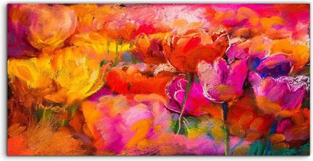 Coloray Szkło Hartowane Do Kuchni Kwiaty Tulipany 100x50