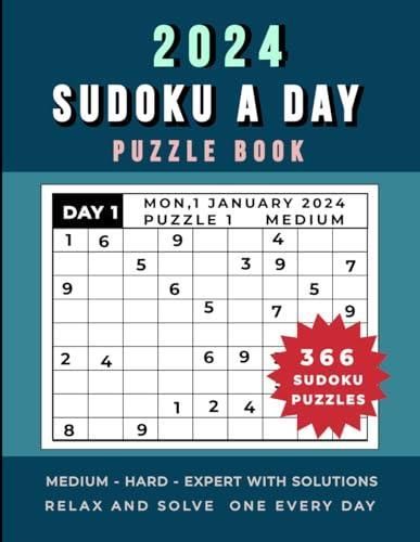 2024 SUDOKU A DAY - 366 Sudoku Puzzles, Medium, Hard and expert with ...