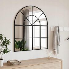 Vidaxl Lustro Ścienne Czarne 80X40cm Zakończone Łukiem Żelazo