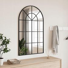 Vidaxl Lustro Ścienne Czarne 60X100cm Zakończone Łukiem Żelazo