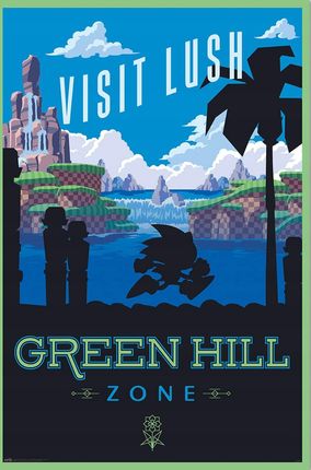 Grupoerik Plakat Sonic Visit Lush Green Hill Zone Plakaty Na Ścianę 61X91,5cm