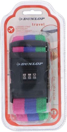 Dunlop Uniwersalny Pas Zabezpieczający Do Walizki Spinający Na Szyfr 200X5Cm Róż-Nieb-Ziel