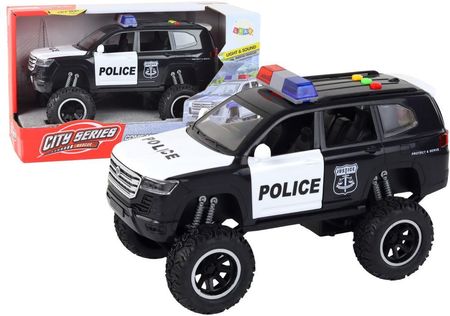 Leantoys Pojazd Terenowy Raptor Policja Czarny Otwierane Drzwi Dźwięk Światła