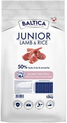 Baltica Hypoallergenic Lamb & Rice Junior Large & Extra Large Breeds 12Kg