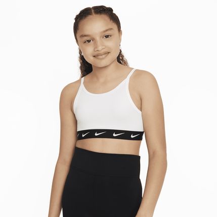 Stanik sportowy dla dużych dzieci (dziewcząt) Nike Dri-FIT One - Biel