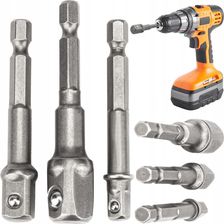 Zdjęcie REDUKCJE ADAPTERY NASADKI DO WKRĘTARKI 1/4 3/8 1/2 - Milanówek