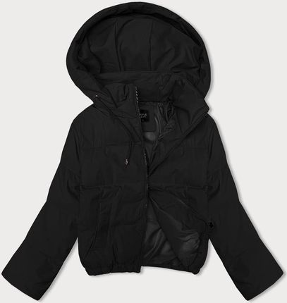 Krótka kurtka damska przejściowa z odpinanym kapturem J Style czarna (16M9088-392)