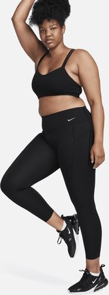 Damskie legginsy ze średnim stanem i kieszeniami o długości 7/8 zapewniające średnie wsparcie Nike Universa - Czerń