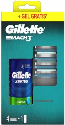 Gillette Mach3 ostrza wymienne do maszynki + żel do golenia 75 ml