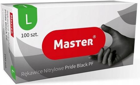 Master Rękawice Nitrylowe Czarne Pride Rozmiar L