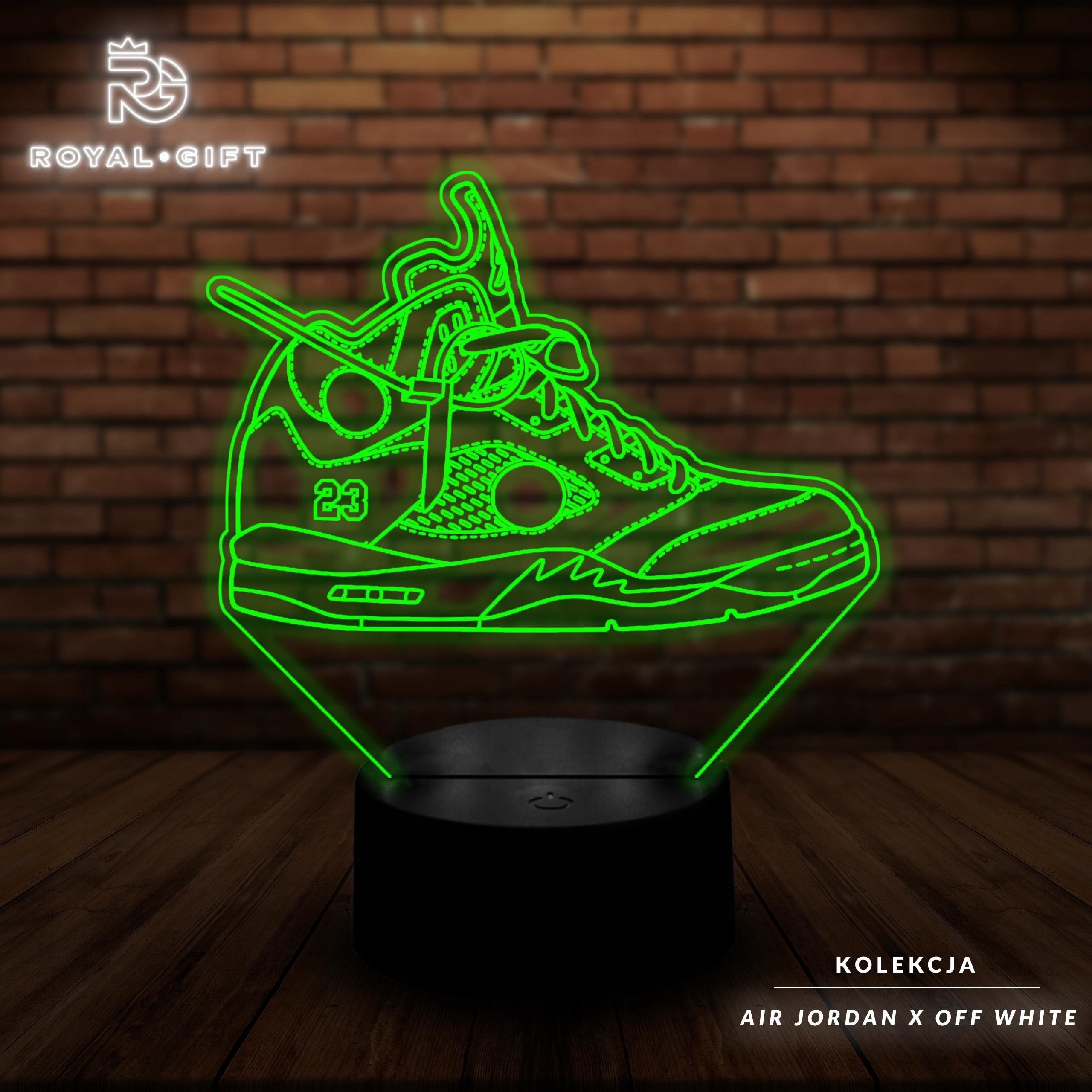 Lampka Nocna Led Statuetka Nike Air Jordan 5 Off White Streetwear