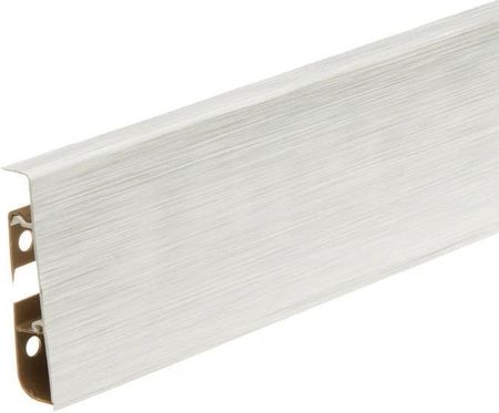 Listwa przypodłogowa Hi-Line Prestige CEZAR PVC mat 75mm 2,5m Aluminium Szczotkowane Białe
