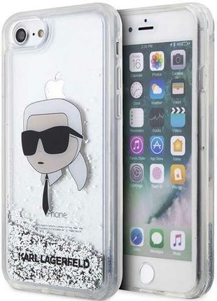 Karl Lagerfeld Panel Glitter Head Do Apple Iphone 7 8 Se 2020 2022 Silver
