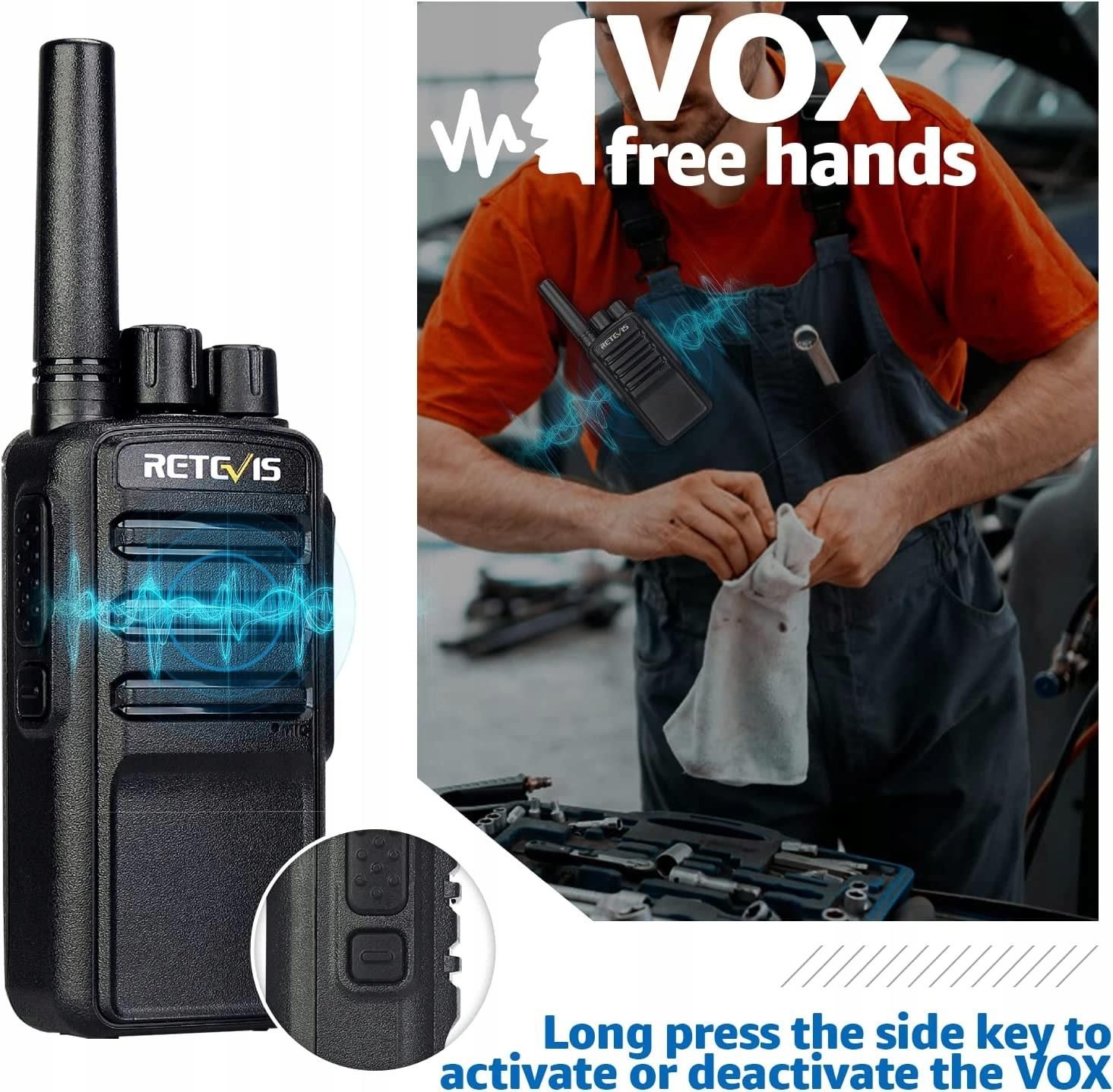 Walkie Talkie Retevis RT27 6 Pezzi - Ricetrasmittenti PMR446, 16 Canali, VOX, Con Caricatore Ricetrasmittenti Caricatore 6 Slot
