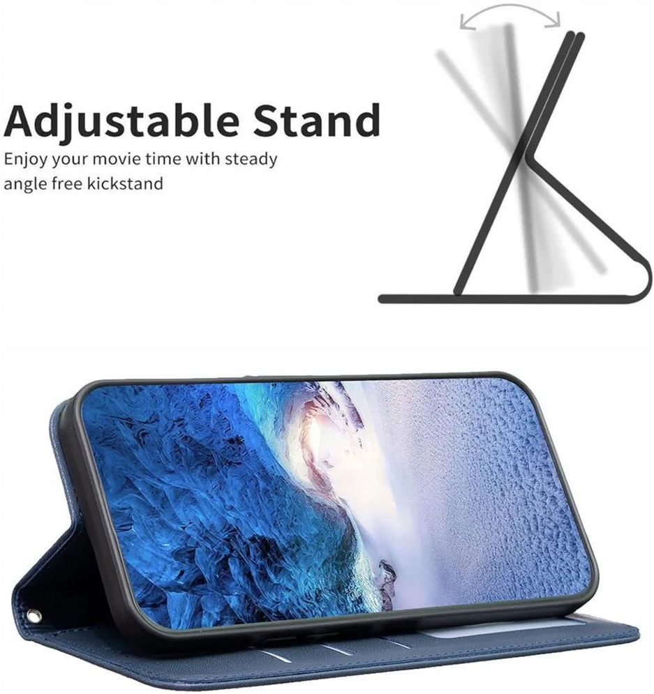 SATURCASE Custodia Ibrida 2 In 1 Per Xiaomi Redmi 8 / 8A, Con Anello Metallico Pieghevole E Supporto Magnetico, Cover Antiurto A Doppio Strato PC + Silicone, Blu Navy